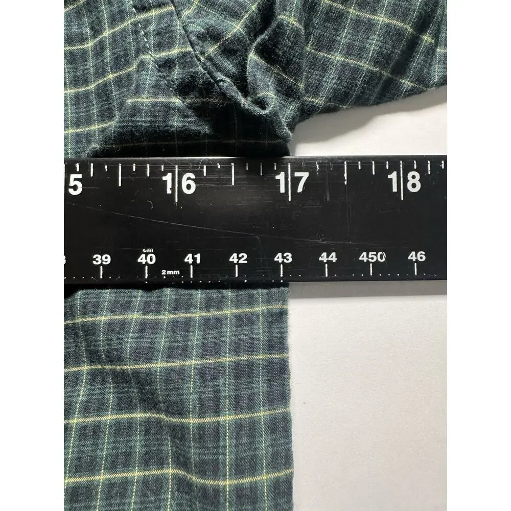 Ralph Lauren Boys M 10-12 Green Blue Check Button Down Shirt Pony Logo Cotton